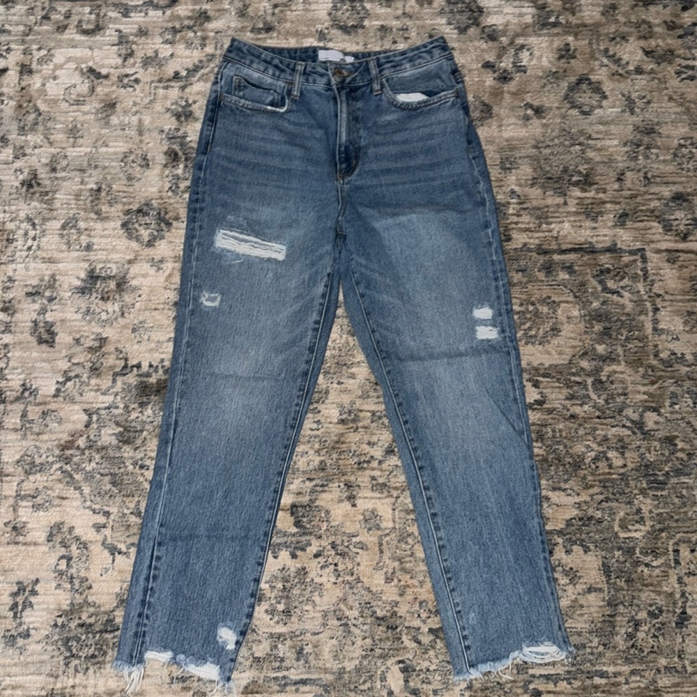 Vervet distressed straight cut jeans